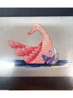 RARE Simply Old-Fashioned Cross Stitch Pattern Mother & Baby Swans